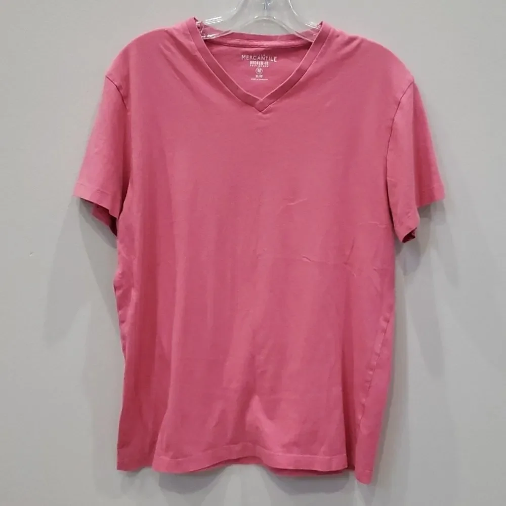 J. Crew Mercantile Shirt Mens sz Medium Slim Pink Short Sleeve V-Neck Tee